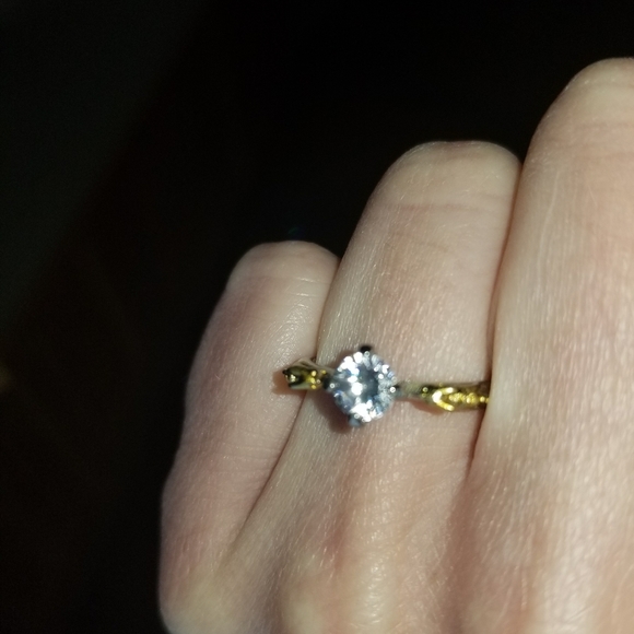 Natural Aquamarine Topaz Silver Plated Ring